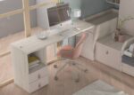 Youth bedroom with fold-down bunk bed with sofa and 2 study areas - Image 4