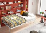 Studio with 135cm folding bed + wardrobe and bookcases.