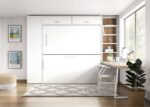 Bedroom with horizontal folding bunk bed, table and terminal wardrobe - Image 2