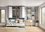 Folding bed with folding wardrobe and desk - Image 2