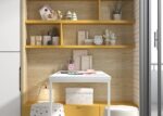 Double horizontal folding bed measuring 90 x 190 with study area. - Image 2