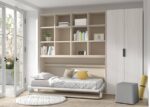 Room with wardrobe and horizontal folding bed with integrated table - Image 2