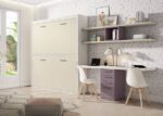 Bedroom with fold-down bunk bed and study area - Image 2