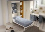 Youth bedroom with horizontal folding bed