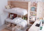 Bedroom with high folding bed