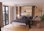 Living room with fold-down bed, sofa and desk - Image 2
