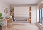 Folding bunk bed with sofa and trundle bed