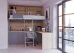 High Murphy Bed with Desk - Image 2