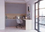 High Murphy Bed with Desk
