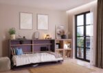 Horizontal folding bed with integrated desk - Image 2