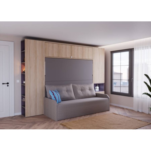 Living room with fold-out double sofa