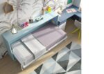 Horizontal folding bed measuring 90 x 190 with study area. - Image 2