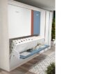 Horizontal folding bunk bed with desk and wardrobes. - Image 2