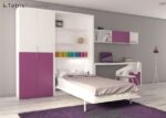 Vertical folding bed with wardrobe and desk - Image 2