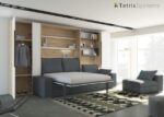 Living room with vertical folding bed and chaise longue - Image 2
