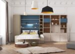 Vertical folding double bed with sofa and trundle bed - Image 2