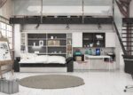 Horizontal folding double bed with sofa and trundle bed - Image 2