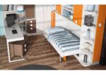 Youth bedroom with folding bed, with bookcase, trunk and wardrobe - Image 3