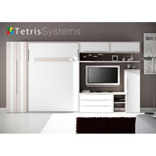 Living room with vertical folding double bed