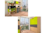Children's room with folding bunk beds and study area. - Image 6