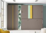 Horizontal folding bed 90 x 190 with wardrobe