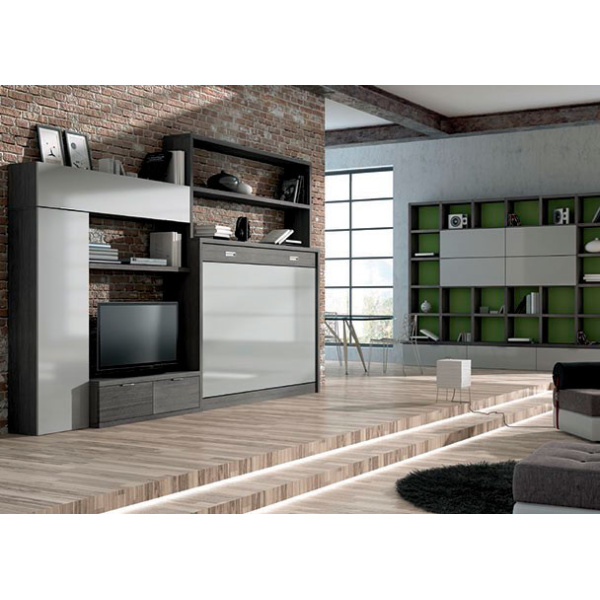Dining room with 30 cm deep folding bed (only deep bookcase)