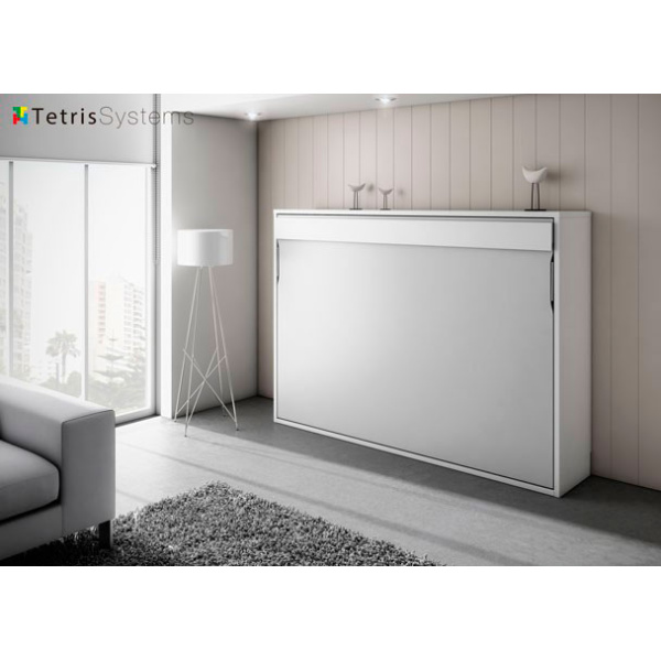 Living room with horizontal folding double bed
