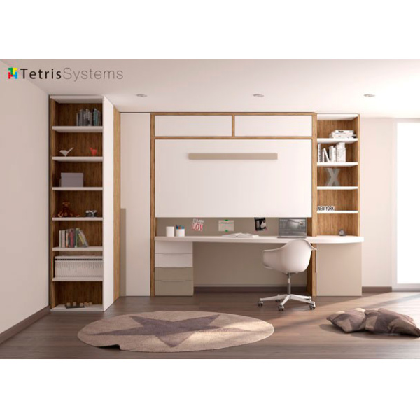 Youth folding loft bed and special desk