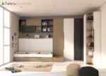 Bedroom with folding bed and trundle (190x90)