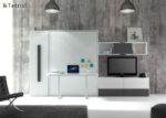 Living room with vertical folding bed with folding desk - Image 2