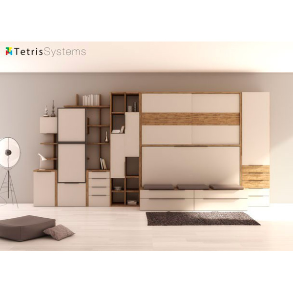 Folding bed + upper wardrobe and folding table