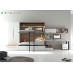 Folding bunk bed with trundle, table and wardrobe - Image 2