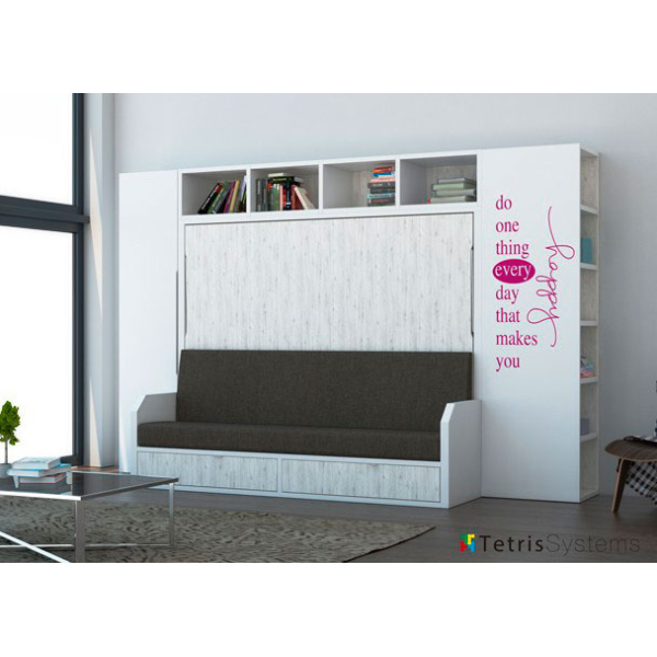 VERSATILE 135 x 190 folding bed with bookcase