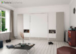 Folding double bed 135 x 190 with wardrobes - Image 2