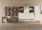 Horizontal folding bed with drawer base and desk - Image 3