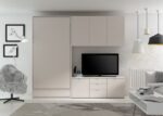 Living room with 90x190 vertical folding bed with drawer