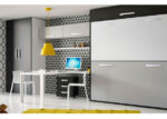 Elegant youth bed with fold-down bunk bed and wardrobes - Image 2