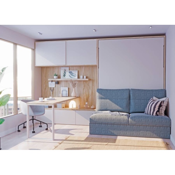 Murphy bed with sofa and desk