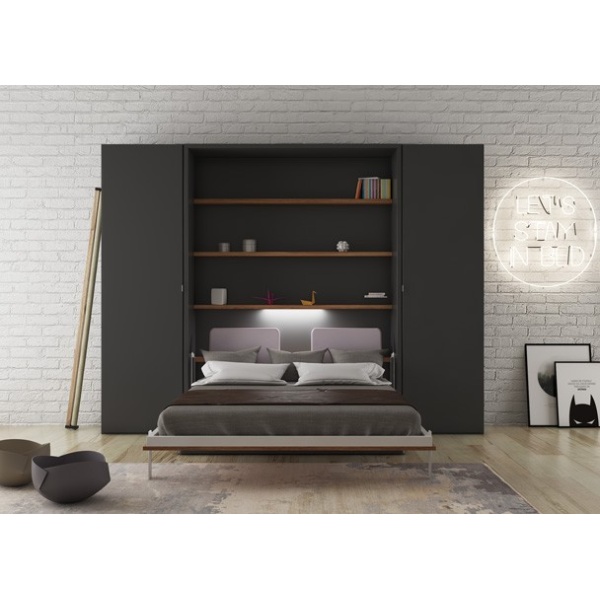 Vertical folding bed 150x190 with desk