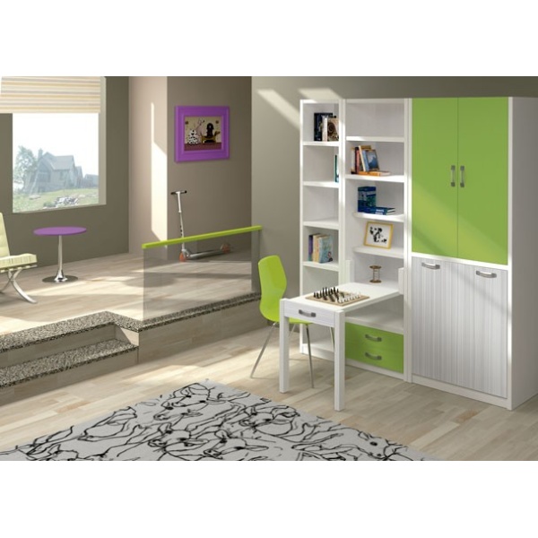 Study with folding bed and desk.