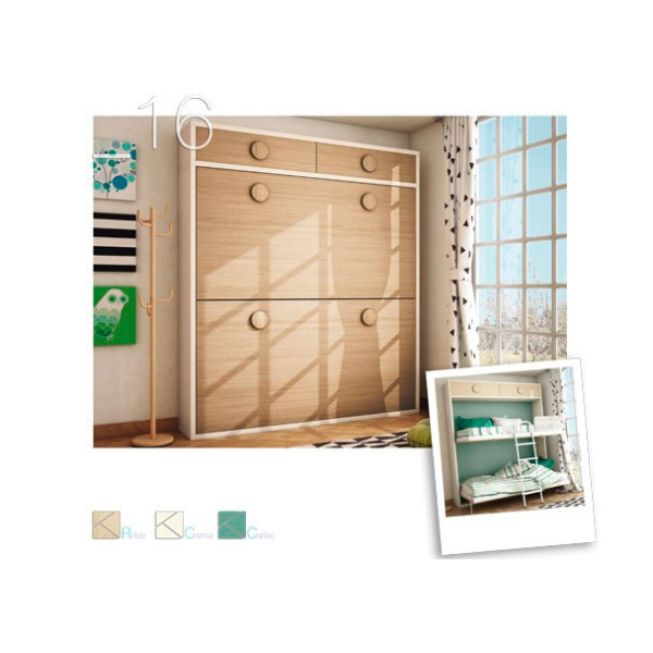 Children's room with folding bunk beds