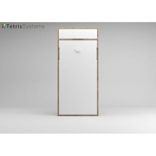 Vertical folding bed with lift-up loft