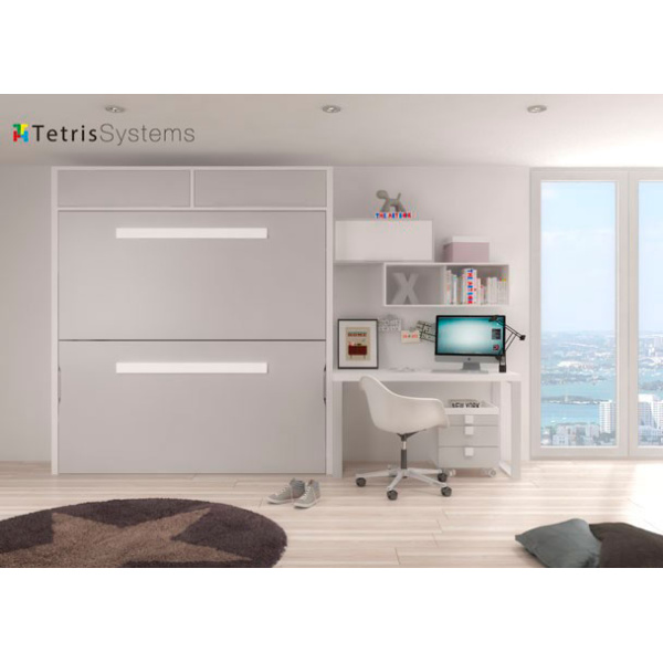 Youth room with folding bunk bed and desk