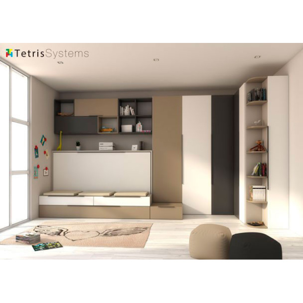 Bedroom with folding bed and trundle (190x90)