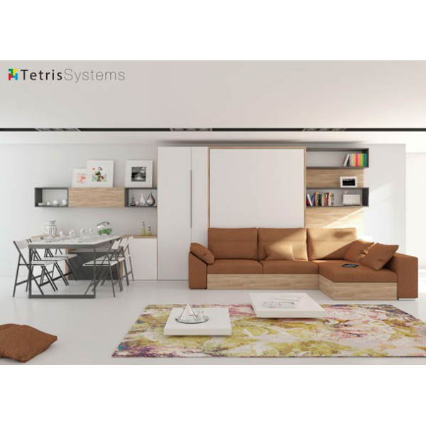 Living room with DIVO folding bed and folding table
