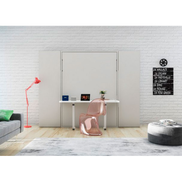 Vertical folding bed with table 135 x 190 and wardrobes