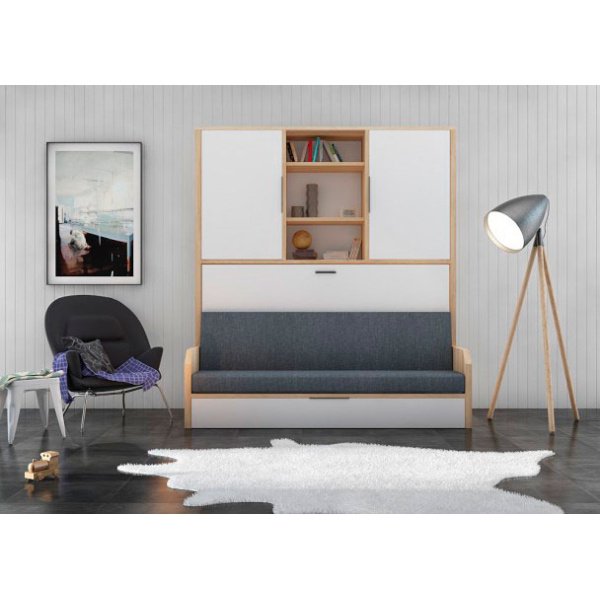 Horizontal folding bed 90 x 190 with sofa