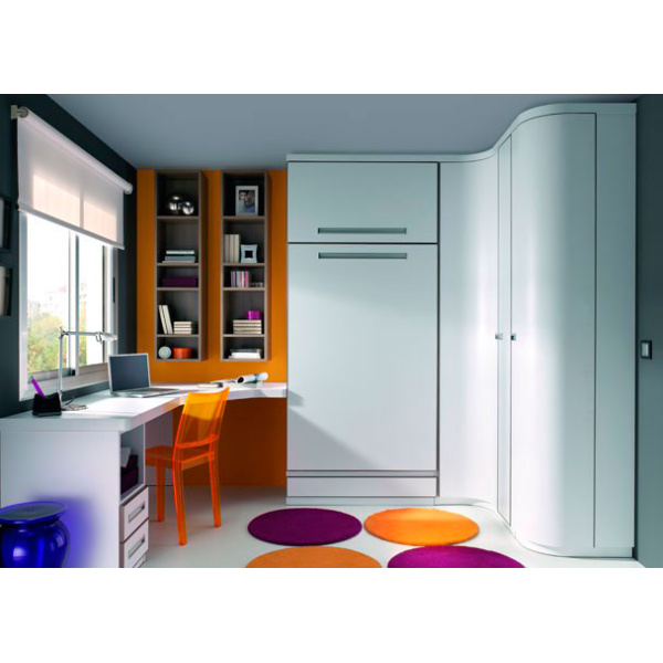 Folding bed + curved corner terminal wardrobe