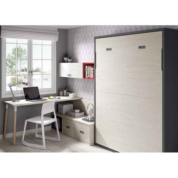 Youth bedroom, equipped with a vertical folding bed for mattresses