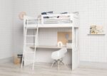 Freestanding high bunk bed with desk below - Image 2